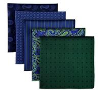 S&W SHLAX&WING Set Di 5 Fazzoletti Da Taschino Per Uomini Da 32cm Fazzoletti Formali Per Abiti Matrimoni Smoking Colori E Motivi Assortiti No.31