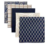 S&W SHLAX&WING Set Di 5 Fazzoletti Da Taschino Per Uomini Da 32cm Fazzoletti Formali Per Abiti Matrimoni Smoking Colori E Motivi Assortiti No.10