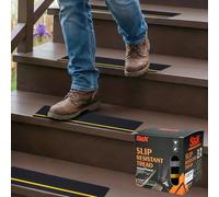 S&X Battistrada antiscivolo per scale, confezione da 12, 10 cm x 61 cm, nastro antiscivolo pretagliato, impermeabile, per tutte le superfici scivolose, resistente alle intemperie, nastro antiscivolo