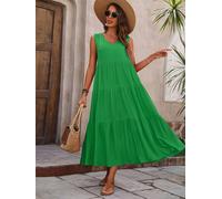 S-XXL Vacanza Spiaggia Vestito Casual Vacanza Lungo Scollo A V Moda Estiva Nuovo