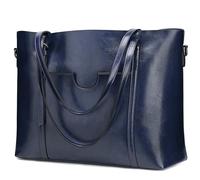 S-ZONE Borsa a Tracolla da Lavoro Quotidiana in Vera Pelle da Donna con Manico Superiore di Grande Capacità