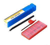 S07K SCLCR06 - Supporto per barra di alesatura per tornio, diametro 7 mm, con 10 inserti in carburo CCMT060204, porta utensili destro per ispezione manuale e finitura