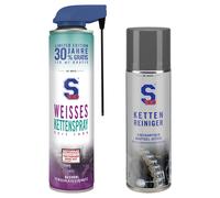 S100 Set: Spray per catene bianco da 520 ml + Detergente per catene 300 ml