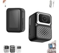 S130 Mini Digital Camera, Mini Keychain Camera, 0.96-Inch HD Travel Retro Compact Ccd Thumb Cameras, for Travel or Study Recording (128GB memory,Black)