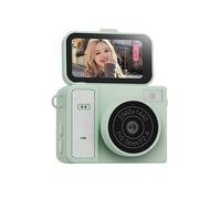 S162 Action Camera con Portachiavi da Pollice, Schermo Flip da 1,47 Pollici, Stile Retrò 2K, Videocamera Molto Piccola, Verde