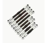 S2 Set di collegamento di sospensione in acciaio duro con estremità in alluminio argento per Traxxas 1/18 RC TRX4M 9742R 9749