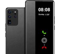 S20 Ultra Flip Case per Samsung Galaxy S20 Ultra Case S View, Clear View Folio PU Leather Hard PC per Samsung S20 Ultra Phone Case, Anti-Scratch Flip Case per Samsung Galaxy S20 Ultra (nero)