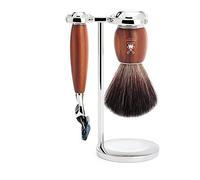 S21H331F Mühle Vivo Plumwood 3-Piece Nero Fibra/Fusion Set da Barba