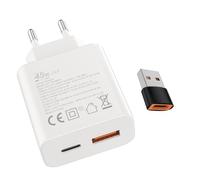 S25 45W USB-C Caricabatterie veloce 18W USB-A Adattatore Per:Motorola Google xiaomi Samsung Galaxy S24 S23 S22 S21 S20 A56 A55 A54 A53 Telefono cellulareSpina di ricarica Spina ricarica Adattatore