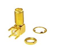 S25HH0 Adattatore SMA-KWE da 14,5-23 mm con bordo saldato PCB ad angolo retto montaggio RF connettore in rame presa (SMA-KWE16, 20 pezzi)
