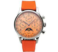 S389-2.02.FO MoonPhase Master Gold Swan Neck Version Seagull ST1908 Movimento Sapphire Crystal Orologio da uomo meccanico 1963, argento, Argento
