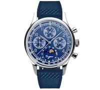 S389-2.03.FE MoonPhase Master Gold Swan Neck Version Seagull ST1908 Movimento Sapphire Crystal Orologio da uomo meccanico 1963, argento, Argento