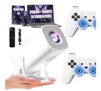S40 PRO Mini Proiettore Portatile 36000+ Giochi 14 Emulatori,Android 11 Videoproiettore con Controller Wireless,Auto Keystone,Rotabile 180°,WiFi 2.4G+5G & Bluetooth Proiettore per Home Theater