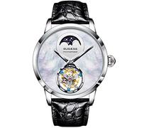 S429.01 Tourbillon Master MoonPhase Seagull ST8235 Movimento Sapphire Crystal Orologio meccanico di lusso degli uomini di affari 1963, Argento