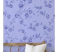 S4sassy Carta da parati decorativa autoadesiva, con stampa di schizzi sulla natura, in vinile testurizzato, impermeabile, viola, 63,5 x 304,8 cm, rimovibile per affittuari, per camera da letto, sala