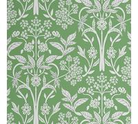 S4Sassy Carta da parati floreale a forma di vite - rivestimento murale verde, 63,5 x 609,6 cm, carta da parati in vinile testurizzata autoadesiva, facile da usare per la camera da letto della fattoria