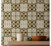 S4Sassy Carta da parati impermeabile rimovibile, motivo geometrico a mosaico, carta da contatto verde per paraschizzi, cucina, rotolo di carta da parati autoadesiva in vinile, decorazione per la casa
