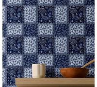 S4Sassy Carta da parati in vinile Peel & Stick, carta da parati a mosaico impermeabile - blu, 63,5 x 304,8 cm, rivestimento murale strutturato rimovibile per la decorazione della casa in aree