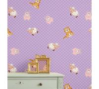 S4Sassy Carta da parati in vinile Peel & Stick, con stampa di animali della fattoria, impermeabile, viola, 63,5 x 304,8 cm, rivestimento rimovibile per decorazione da parete per la camera dei bambini