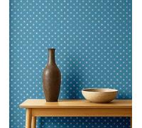 S4Sassy Peel & Stick - Carta da parati in vinile testurizzata Urban Chic con stampa a pois, impermeabile, blu, 63,5 x 304,8 cm, rivestimento murale moderno rimovibile per la decorazione della casa in