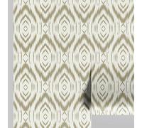 S4Sassy Peel & Stick - Carta da parati in vinile testurizzata, Urban Chic, tribale Ikat, impermeabile, verde, 63,5 x 304,8 cm, rivestimento murale moderno rimovibile per la decorazione della casa in