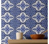 S4Sassy Rotolo di carta da parati rimovibile in stile vintage, impermeabile, con stampa a mosaico, per paraschizzi, cucina, rotolo di carta da parati in vinile autoadesivo, decorazione per la casa fai