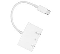 S524 USB-C 3-in-1 Bianco 2x3.5mm sdoppiatore per cuffie