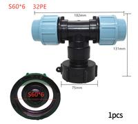 S60X6 A Mdpe Gomito Ibc Serbatoio Carburante 0.6cm 3-Way Valvola Per Accessori