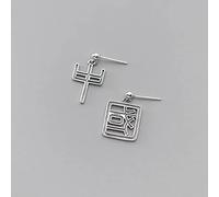 S925 And Personalized Chinese Character Earrings, Ladies Thai Vintage Earrings s925 Earrings