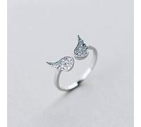 S925 Anello D'Argento da Donna Han Soft Diamond Angel Wings Open Ring Unico Anello da Donna, LJBLEUSK, Argento