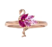 S925 Anello In Argento Sterling Con Zircone Anello Natale Ins Stile Per Le Donne Regalo Di Compleanno Fenicottero Anello Casual Gioielli Alla Moda