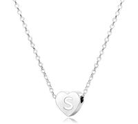 S925 Argento A-Z Capitale Iniziale Cuore Ciondolo Collane per Le Donne Ragazze Signora per Mamma Sorella Amici Natale Compleanno Diploma Donne Choker Collana Piccole Collane Gioielli di Moda (S)