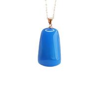 S925 Argento con Pendente Agata Blu Naturale calcedonico Niente Collana in Giada Ciondolo per Donne giade neaklace Genuino Genuino Giada Ciondolo per Donne