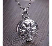 S925 Argento Retro Fort Gawu Collana da Uomo da Donna Può Aprire Otto Buoni Tesori Sei Parole Mantra Personalità Creativa Regalo Unico Unisex, LJBLEUSK