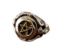 S925 Argento Stile Etnico Moda Oro Stella a Cinque Punte Anello con Aquila in Volo Anello Maschile Regali per Amante Argento, Ventitre #, OZZKI, D'argento, 17#