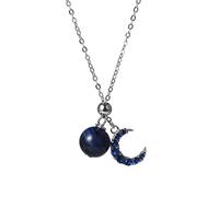 S925 Blue Moon Necklace And Clavicle Chain Women's Inlaid Zircon Necklace