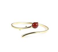 S925 Bracciale Rosa ad Agata Rossa intarsiata intarsiata Bracciale per Tulipano Fiore Bracciale Aperto