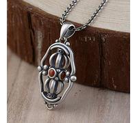 S925 Collana D'Argento da Donna Le Ordinanze Buddiste Possono Essere Trasformate in Creatività Incisione Elegante Classica Regalo Unisex Personalità Unica, LJBLEUSK