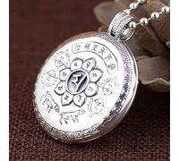 S925 Collana D'Argento Donna Uomo Semplice Stile Etnico Può Aprire il Mantra Di Sei Lotus Parola Moda Creator Regalo, LJBLEUSK