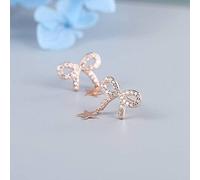 S925 Earrings Female Bow Star Earrings for Girlfriend Earrings Rose