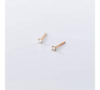 S925 Earrings, Ladies Japanese And Compact Mini Single Diamond Earrings Champagne&, 925