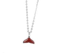 S925 Fishtail Necklace Korean Clavicle Chain for Women Jewelry Red