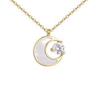 S925 Necklace Women's all-Match White Pearl Shells Pendant Collarbone Chain Jewelry