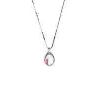 S925 Necklace Women's Aurora Gradient Moonstone Water Drop Pendant Clavicle Chain Jewelry