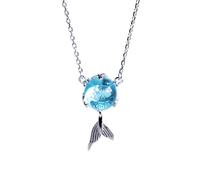 S925 Necklace Women's Glass Crystal Pendant Clavicle Chain Accessories