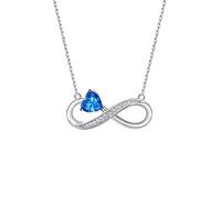 S925 Necklace Women's Unlimited Love Clavicle Chain Inlaid Sapphire Zircon Pendant Necklace
