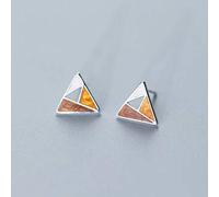 S925 Orecchini D'Argento da Donna Stile Coreano Stile Semplice Orecchini a Triangolo Di Colore Moda Forma Geometrica Triangolo, LJBLEUSK