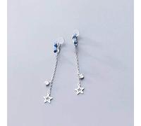 S925 Orecchini D'Argento Moda Donna Temperamento Coreano Colore Diamante Orecchio Stella Cavo Clip Clip Soft Ear Clip, LJBLEUSK