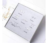 S925 Orecchini D'Argento Sterling Donna Moda Selvaggia Creativa Una Settimana Gioielli Combinazione Di Fiori Stagione Una Settimana Orecchini Regalo Ensemble Streamline Vita, Denaro, LJBLEUSK