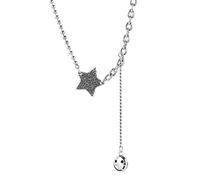 S925 Star Necklace Full Diamond Star Ladies Clavicle Chain Thai, 45+5cm